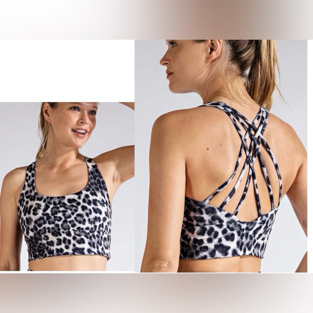 Boutique Strappy SPORTS BRA/BRALETTE Leopard Women’s size 3X